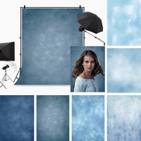 Blue Abstract Photo Background Gradient Textured Vintage Adult Kids Portraits Baby Shower Backdrop Photography Studio Props