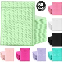 50 Pcs Multi Colors Delivery Package Packaging Small Business Supplies Envelopes Shipping Packages Bubble Envelope Packing Bag