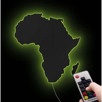 Map Of Africa Light Up Neon Sign For Bedroom Office Glowing African Map Geography Luminous Wall Mirror LED Lighting Home Decor