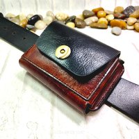 Blongk Multifunctional Zippered Waist Bag Leather Belt Pack Driver's License Case Card Holder Car Key Pouch Men LFKHD