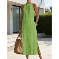 2026 Summer Dress for Women Sleeveless Crew Neck Tunic Tank Dress Casual Loose Boho Beach Side Split Sundress Summer Outfit