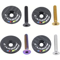 Newest Bike 3K full carbon fibre bicycle stem cover carbon bike headsets carbon top caps SUS304 stainless steel bolts M6x35mm