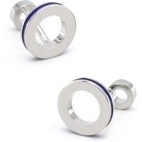 Round Design Double Side Circle Cufflinks For Men Quality Copper Material Blue Color Cuff Links Wholesale&retail