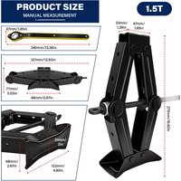 1.5T/2T Car Scissor Jack Auto Emergency Crank Lift Stand Labor-Saving Repair & Tire Replacement Tool with Wrench for SUV Vehicle