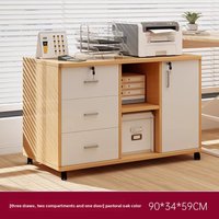 Three draws and two grids One door Movable wooden locked office filing cabinet Household storage locker