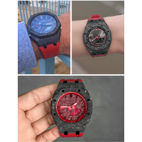 GA2100 High Quality Carbon Fiber Watch Case with Rubber Strap Accessories for Casio GA-2100 GA-2110 GA-B2100 watch Modification