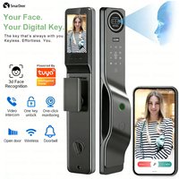 Tuya Smart Door Lock with 3D Facial Recognition, Voice Intercom, Video Surveillance, Anti-theft Electronic Door Lock for Home