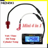 NORXI motorcycle Mini4 Universal meter Cylinder Head Temperature Oil Temperature Voltage Time Mini 4 in 1 Quad meter