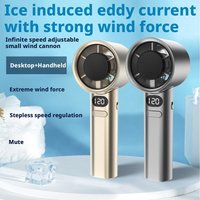 Mini Hand Fan 120 Wind Speed Turbine Fan With LED Display Silent Rechargeable Fan For Outdoor Activities, Travel, Beach