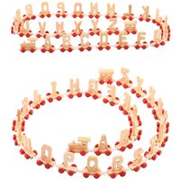 26 Letters Alphabet Train Locomotive Wooden Toy Wood Block Word Spelling DIY Play House School Tool Game Choochoo Boy Girl Gift
