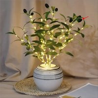 1/3/5PCS Artificial Olive Branch LED Lights,DIY Cafe, Home, Office, Restaurant,Counter Night Light,Battery Powered Strip Light