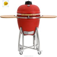 SEB KAMADO Ceramic Grill Australia Charcoal Grill and Smoker Outdoor Kitchen Bbq with Accessories Red