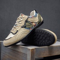 Men's Retro Casual Sneakers - LOEIKAN Ethnic Pattern Lace-Up Walking Shoes