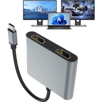 USB C Thunderbolt3 to Dual 4K HD Display Adapter Extend Screen for Phone15 Macbook Pro/Air2020/2019/2018 LenovoYoga 920 Dell XPS