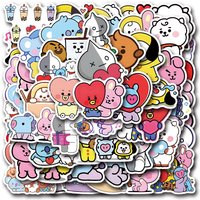 BT21 anime merchandise cartoon cute stickers cards Kawaii student notebook phone books mug waterproof decals support gifts