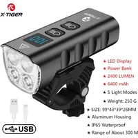 AliExpress X-TIGER Bike Front Light USB Rechargeable 2400LM Super Bright Cycling Headlight Aluminum Ultra Light Flashlight MTB Bike Lamp