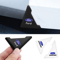 4PCS Silicone Car Badge Door Corner Cover Bumper Crash Scratch Protector For Ford ST Focus MK2 3 4 Mustang Ranger Fusion Mondeo