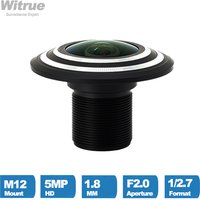 Witrue New Camera Lens CCTV 5MP 1.8MM M12 Mount 1/2.7" F2.0 180 Degree Fisheye for Surveillance Security Cameras