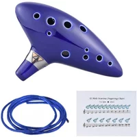 New 1pcs Blue Musical Instrument Ocarina Flute 12 Hole Ceramic Alto C Legend Of Flute Inspired Of Time
