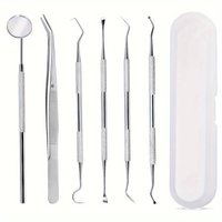 6-Piece Tooth Tools Set,Stainless Steel Oral Hygiene Kit With Mouth Mirror, Scaler&Pick Tools,Non-Slip Handle Teeth Cleaning Kit