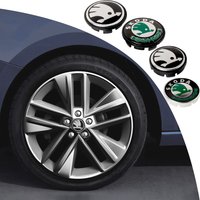 55/65mm Car Styling Wheel Center Rim Cover Badge Sticker For Skoda Rapid Octavia A5 RS Kodiaq Fabia A7 Octavia Rapid Scala VII