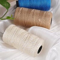 200g Metallic Multi Strand Yarn 2 Balls, Gold Lurex Ply Knitting Yarn for Crochet, Weaving, DIY Bags, Garments