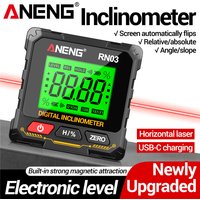 Inclinomètre numérique Laser ANENG RN01/RN02/RN03, jauge d'angle 360 ° Rapporteur de magnés 0,05 ° Boîte de niveau de précision pour outil de travail du bois