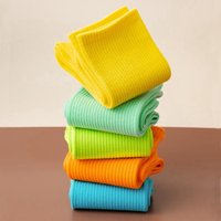 Color socks women's stockings four seasons ins trend candy color macaron medium tube socks student sports cotton socks