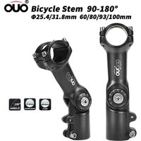 OUO MTB Adjustable Stem MTB Power Bike Table 90-180 Degree Bicycle Handlebar Extender 25.4/31.8mm Down Stem Extension Dual Lock