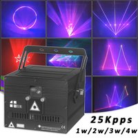 YUER RGB Laser 1w 2w 3w 4w Animantion Projector Scanner Beam Stage Lighting ILDA DMX Control Party Dj Bar Disco Lamp