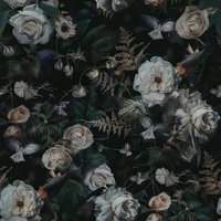 Floral Peel and Stick Wallpaper Dark Flower Wallpaper Modern Textured Contact Paper Removable Wall Paper Waterproof for Bedroom