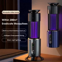 2-in-1 USB Mosquito Killer Lamp with Electric Swatter Portable Outdoor Bug Zapper Repellent with Timing Function for Travel