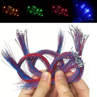 10Pcs SMD Lamp Wired Led 0402 0603 Pre-Soldered Micro Litz Leads Wires 30CM 3V For Railway Robot Landscape Scene Lighting Kit