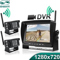 GreenYi 1280x720 High Definition AHD Wireless Truck DVR Monitor 7" Night Vision Reverse Backup Recorder Wifi Camera For Bus Car