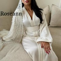 Roseann bohemian Wedding Dress 2026 Beautiful V-neck Caftan Women's Wedding Gowns Engagement With Belt wedding dress boho 2026