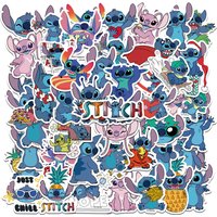 50pcs Cute Cartoon Lilo & Stitch Stickers Kawaii Decals Kid Toy DIY Laptop Suitcase Notebook Decoration Sticker