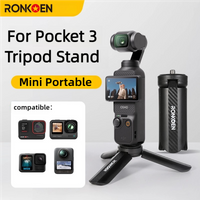 Ronkoen For DJI Action4/5 Pro Mini Tripod Osmo 360 Panoramic Motion Camera/DJI Pocket3 Desktop Stand Portable Handheld Accessory