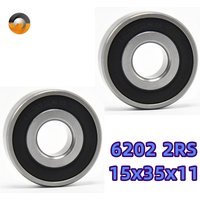 6202RS Bearing ABEC-7 (2PCS) 15*35*11 mm Deep Groove 6202 2RS Ball Bearings 180202 RS 6202 2RS EMQ Quality