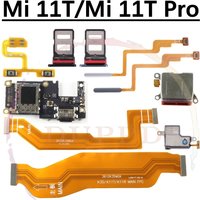 SIM Card Charging Port Board For Xiaomi Mi 11T Pro LoudSpeaker Earpiece Speaker Fingerprint Sensor Volume Motherboard Flex Cable