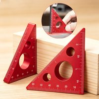 Aluminum Right Angle Ruler Triangle Ruler 45 90 Degree Angle Ruler Carpenter Square Scales Height Measuring Tools DIY Hand Tool