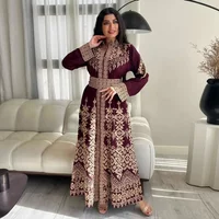 Ramdan Eid Print Jalabiya Muslim Women Zipper Long Dress Robe Dubai Abaya Outfits Kaftan Ethnic Islam Clothing Caftan Dresses