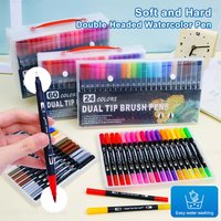 12-120 Colors Acrylic Paint Markers,Dual tips Dual Color for Rock Painting,Canvas,Glass,Ceramic,Fabric,Plastic,Soft Brush