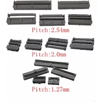 10Pcs FC Female Header Pitch 2.54mm/2.0mm/1.27mm 6P8P-50 Pin IDC Socket Crimping Connector FC IDC Sockets For Flat Ribbon Cable