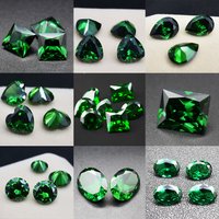 Laboratory Cultivate bulk Loose Emerald Gemstones Synthetic Green Emerald Used for Inlaying Bare Stones in Jewelry DIY makeing