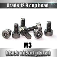 YFS M3 Hex Socket cup Head Screws Grade 12.9 Black Nickel Plated Antirust Screws 10Pcs