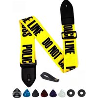 Miwayer Acoustic Guitar Strap PU Leather Ends Guitar Strap w/2 Buttons 5 Guitars Picks 1 Rope 1 Pick Holder/for Bass Strap