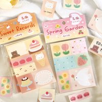 50sheets Slow Diary Series Kawaii Cartoon Patchwork Message notes DIY Scrapbook Aesthetic Stationery Craft Paper
