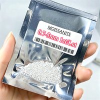 Small Size 0.7-5mm 1.0ct / Pack Loose Moissanite D color round cut suitable for jewelry DIY setting factory wholesale