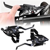 AliExpress NONE 1Pairs ST-EF51 Gear Shifter/brake Lever 3 X 7/8 Speed or Set Black V-brake for Shimano Mountain Bike Shift Levers Bike Handlebar