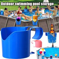 Pool Storage Rack Cup Holder Multifunctional No Punch Beer Drink Holder Outdoor Water Sports Mobile Phone Organiser Pool Parts